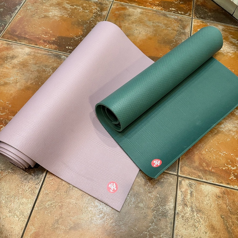 Manduka PRO Yoga Mat Set - Pink & Green Sage